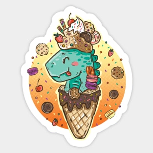 Dino Ice Cream Sticker